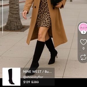 NINE WEST / Buyah-2 / Black / Suede / Below the Knee / Higth Heeled / Boots